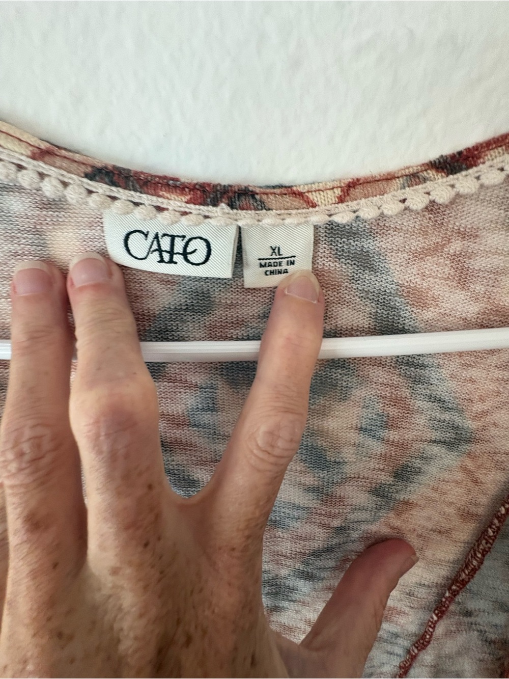 Cato Rust Multi Geometric Open-Front Vest - Picture 3 of 6